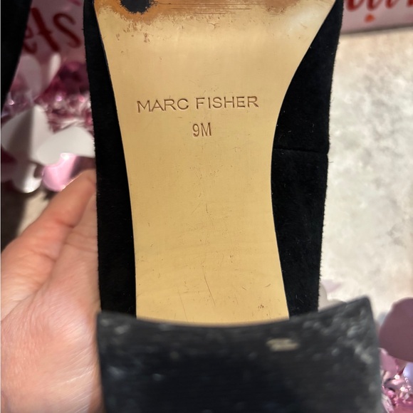 Marc Fisher Black Suede Heels - Picture 3 of 7